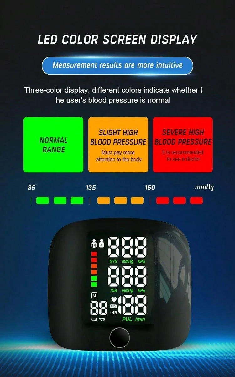 🔥Sale 50% Off🔥 Rechargeable LED Wrist Blood Pressure Monitor - Voice Broadcast