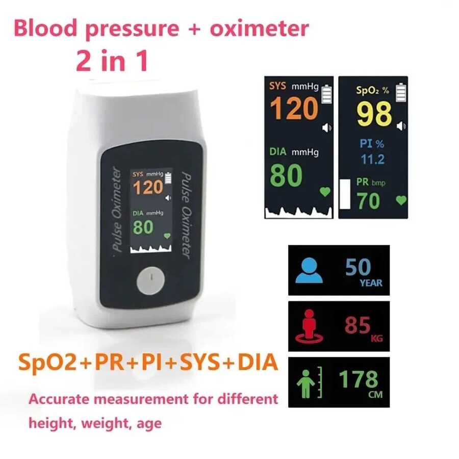 💎Exclusive Offer: 50% OFF💎Dual Blood Oxygen and Blood Pressure Monitor – Bluetooth Oximeter
